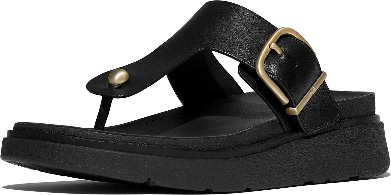 Fitflop Gen-FF Zehentrenner aus Leder für Damen in Schwarz