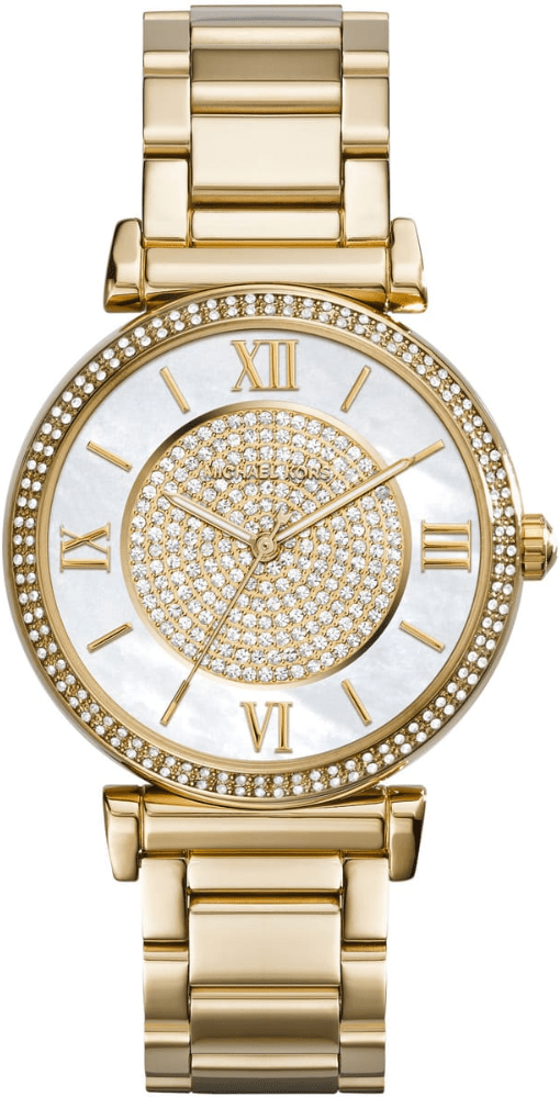Michael Kors MK3332 Catlin Kristallzifferblatt Damenuhr, Gelbgold, 38 mm