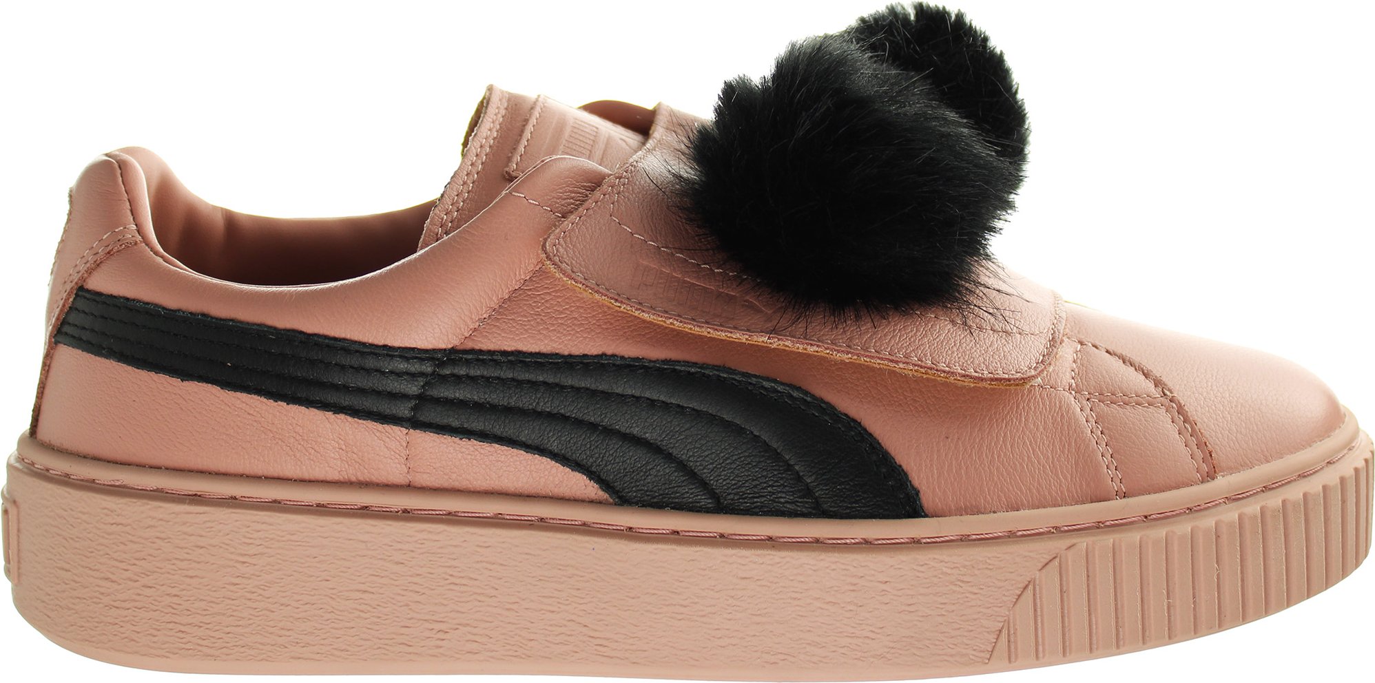 Puma -Korb -Plattform Pompom Womens Pink Trainer