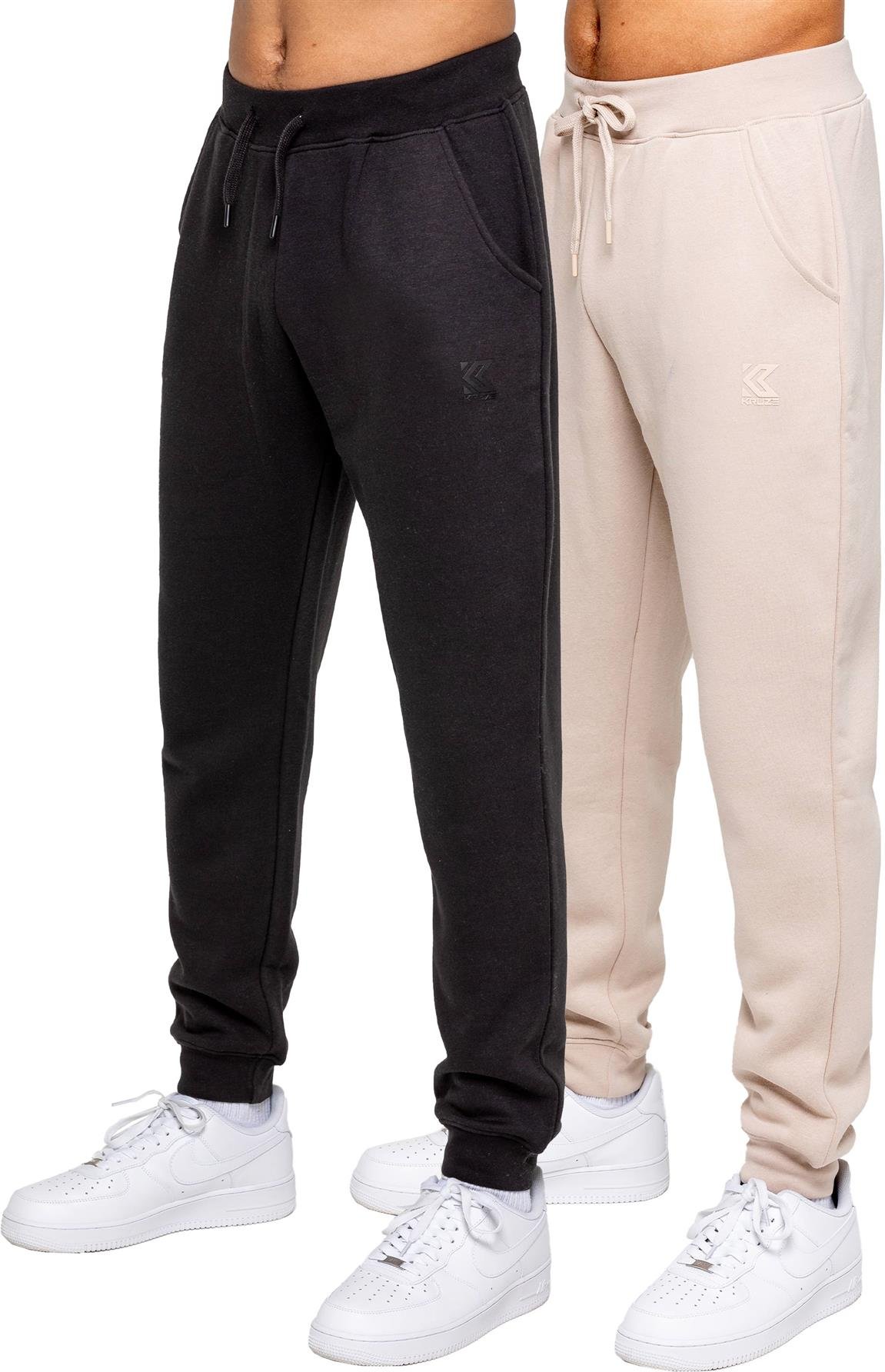 Thumbnail - Kruze | 2er-Pack Herren-Jogger mit normaler Passform - BLK/CLAY