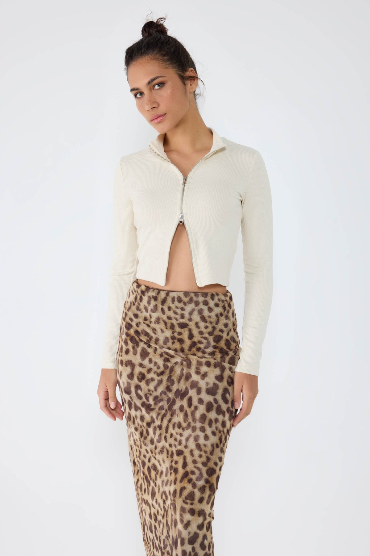 Reißverschluss-Schlankbluse