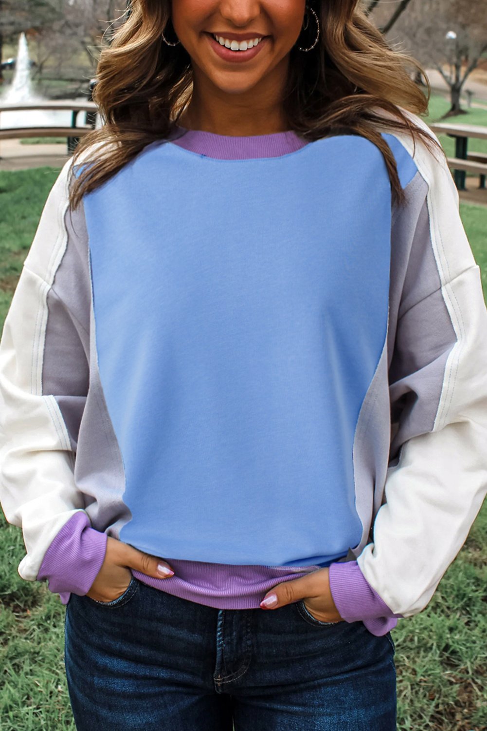 Farbenblock Relaxed Sweatshirt