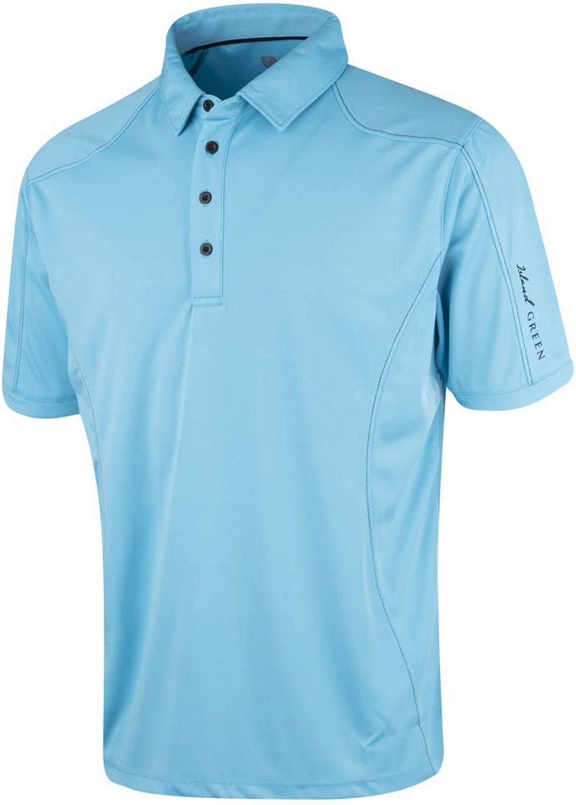 Island Green - Poloshirt Abgesteppt für Herren - Emblem (Türkis)