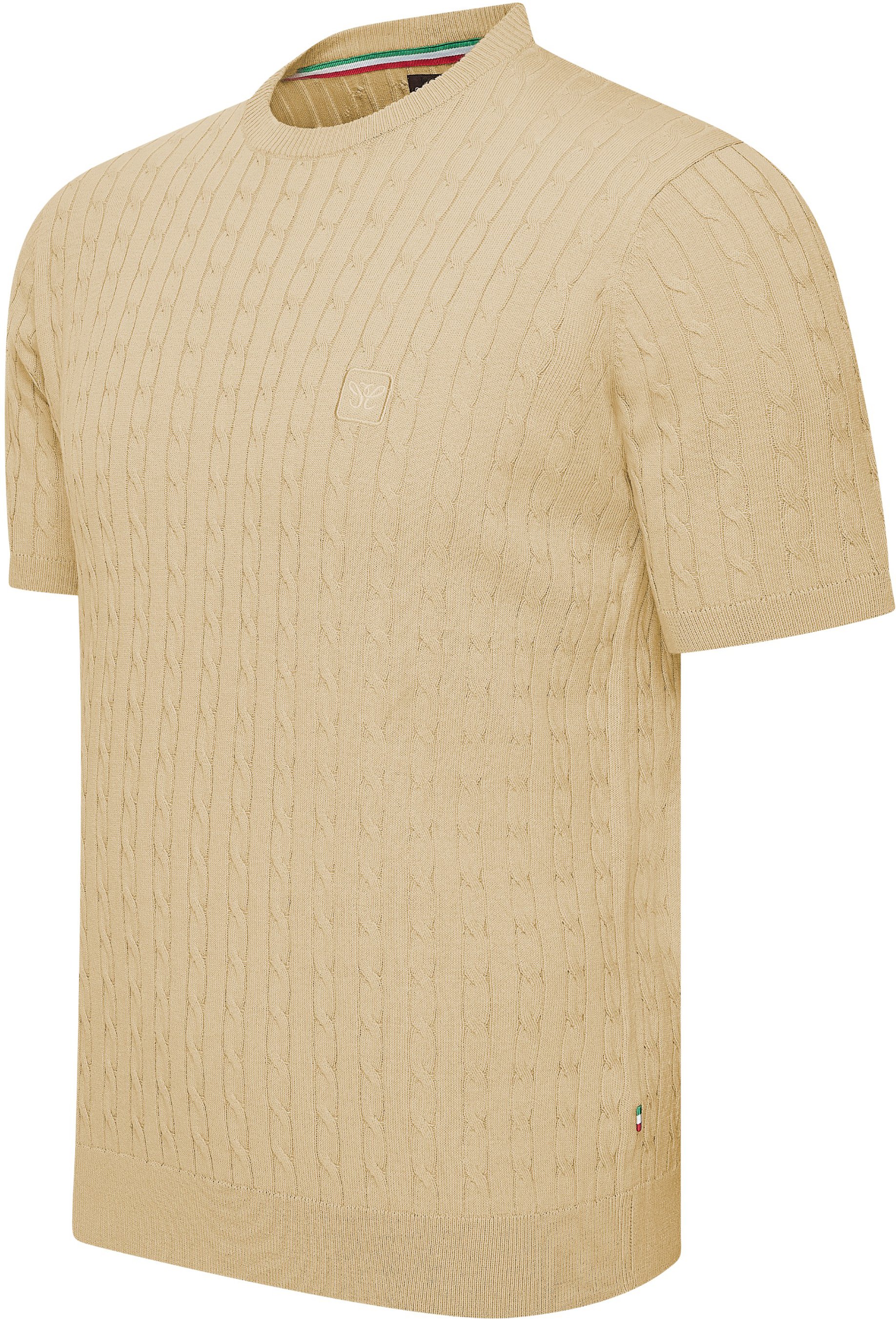 Cappuccino Italia Loreto Cable Knit Tee Beige