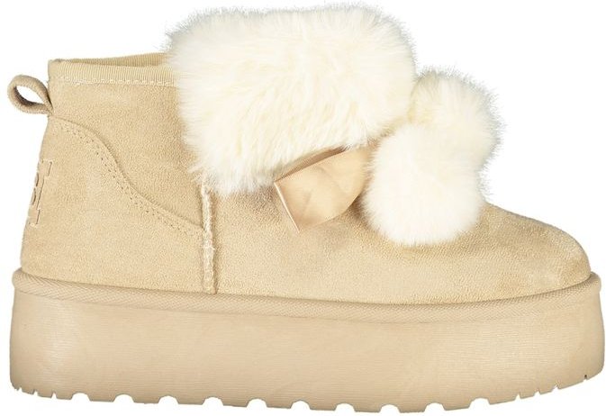 Plattform Stiefeletten mit Pompoms