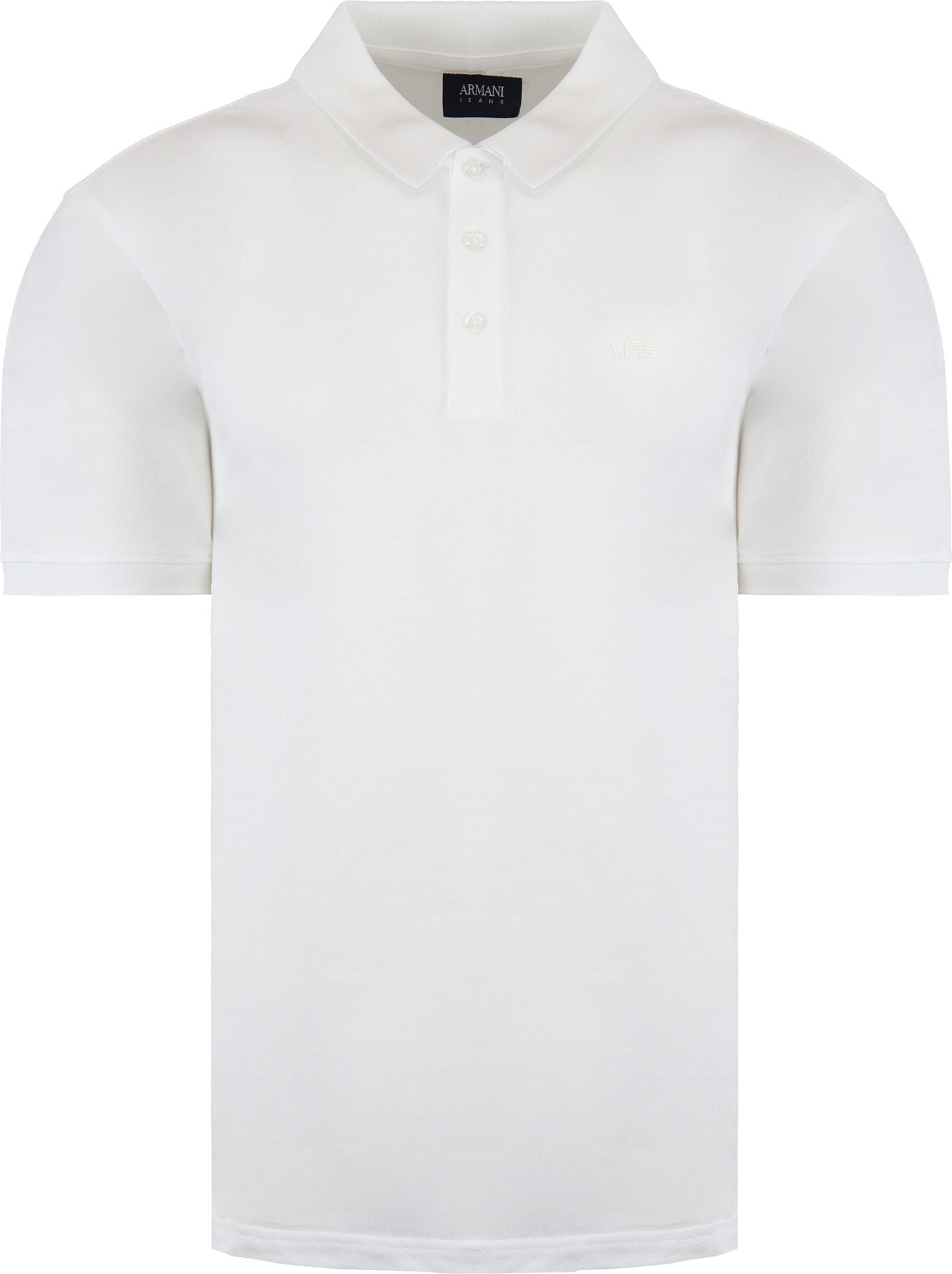 Armani Jeans Plain Herren weißes Poloshirt