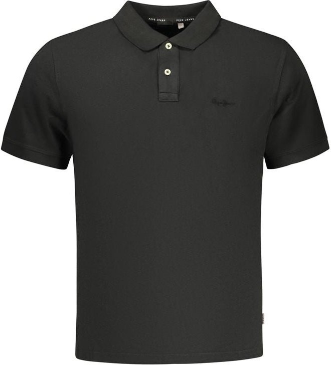 Pepe Jeans Schwarzes Baumwoll-Herren-Polohemd