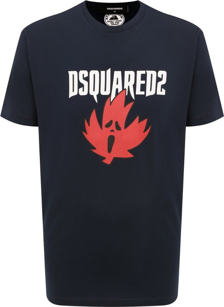 Dsquared2 Ghost Maple Leaf Logo Cool Fit Schwarzes T-shirt