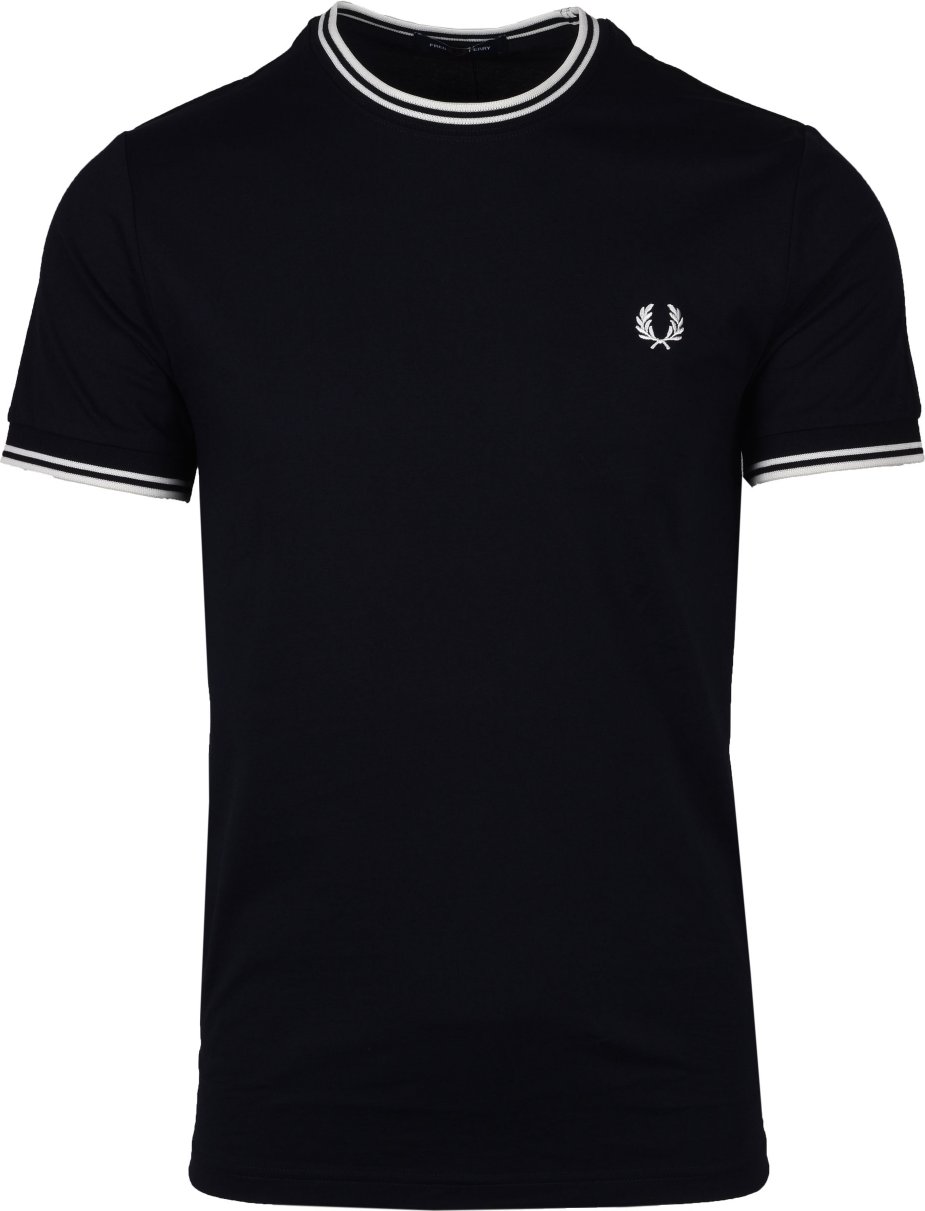 Thumbnail - T-shirt double lisere Fred Perry Pour Homme en Bleu Marine