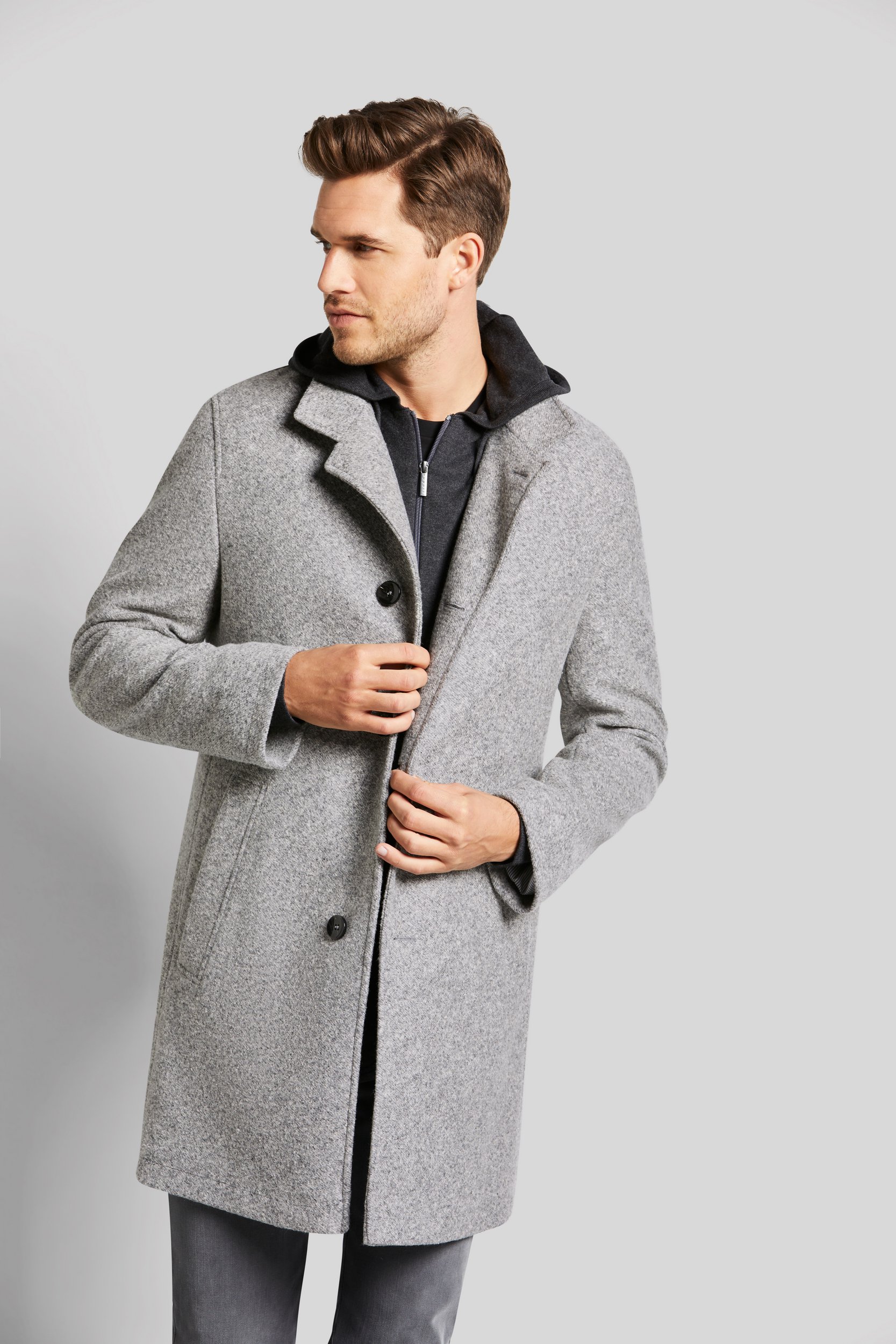 Bugatti Herren Mantel im mellierten Design