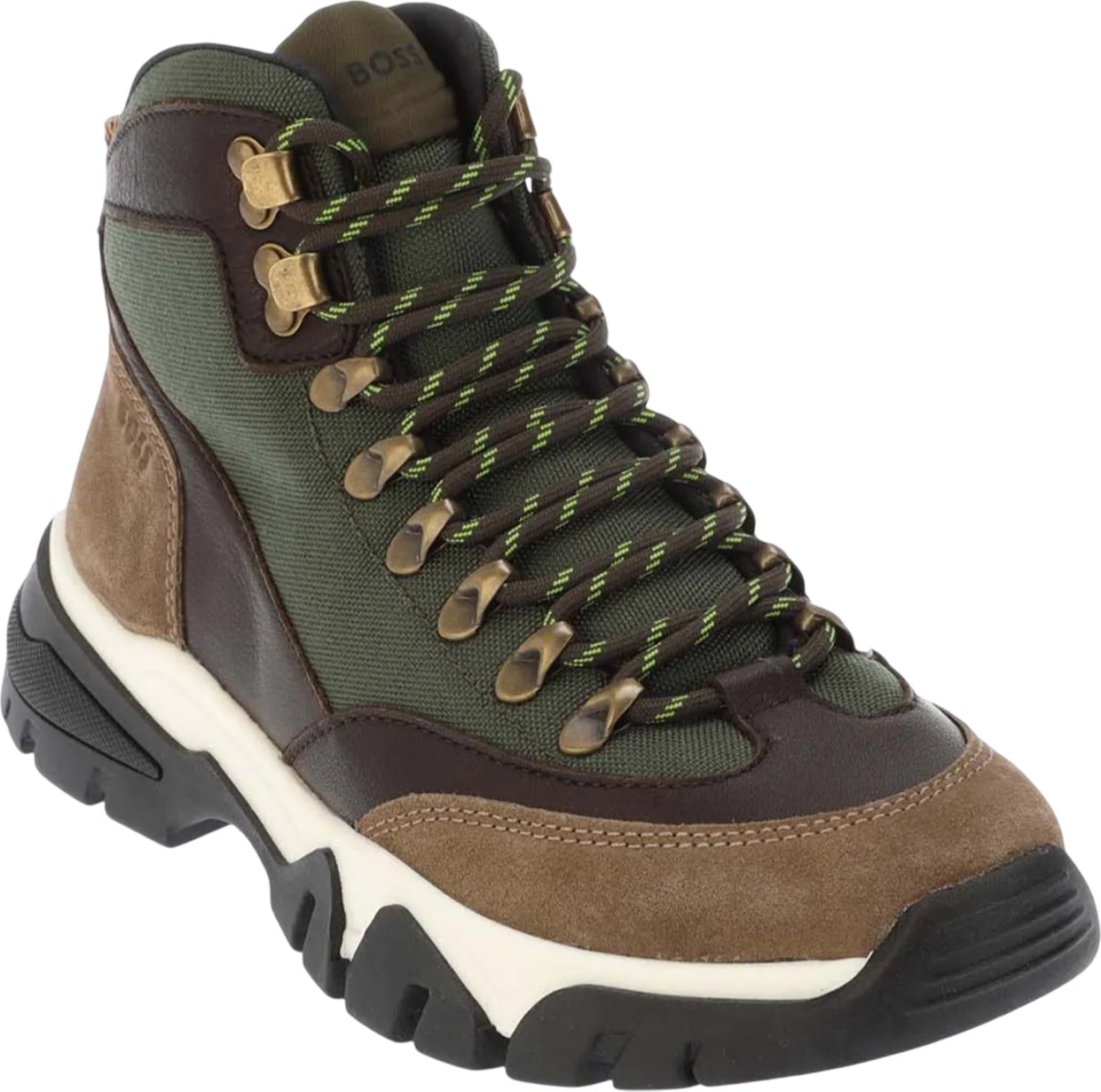 Boss - Herren Stiefeletten "Chester", Kontrast, Wildleder (Grün/Braun)