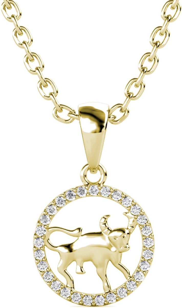 Stier Sternzeichen Anhänger - Gold und Kristall