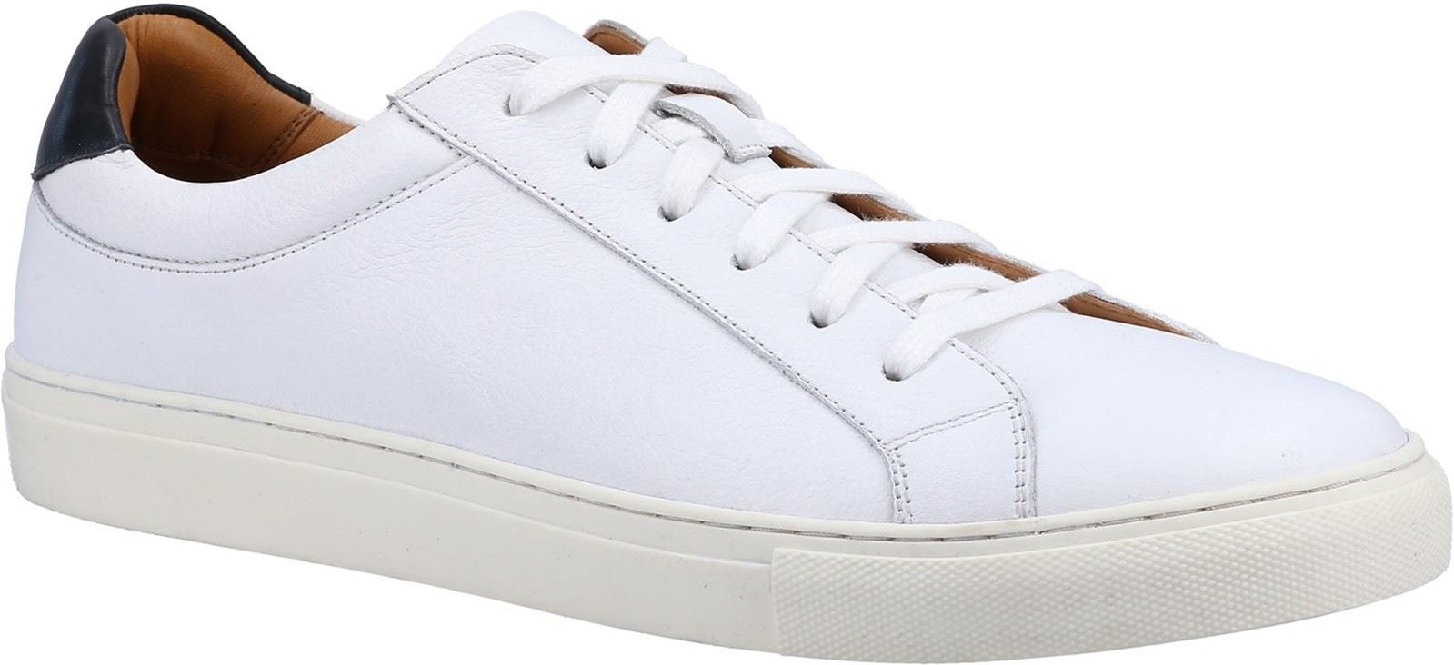 Hush Puppies Colton Leder Herren Weiß Turnschuhe