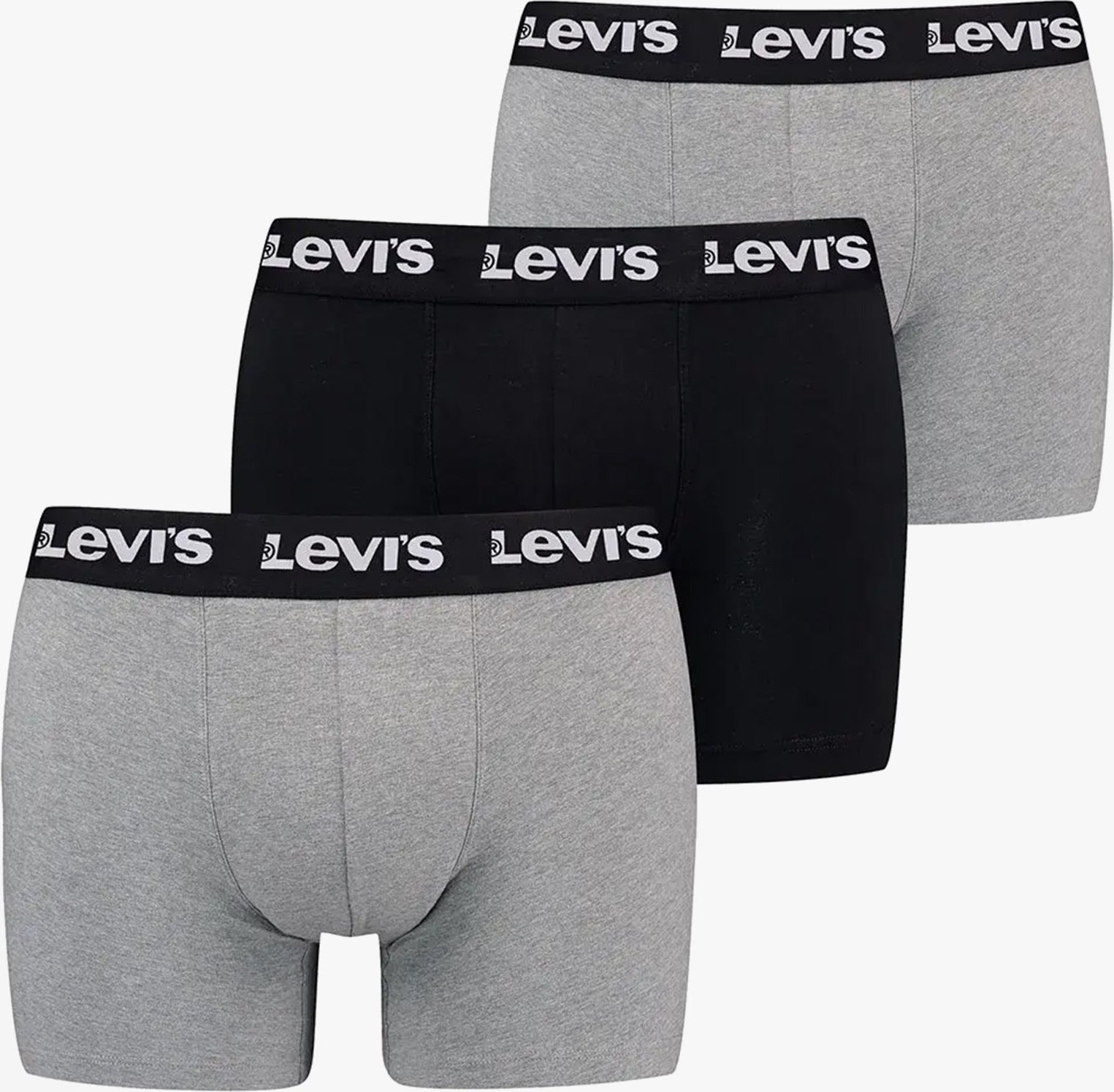 Levi's Wiederholungslogo Herren 3er-Pack Boxershorts Grau Combo