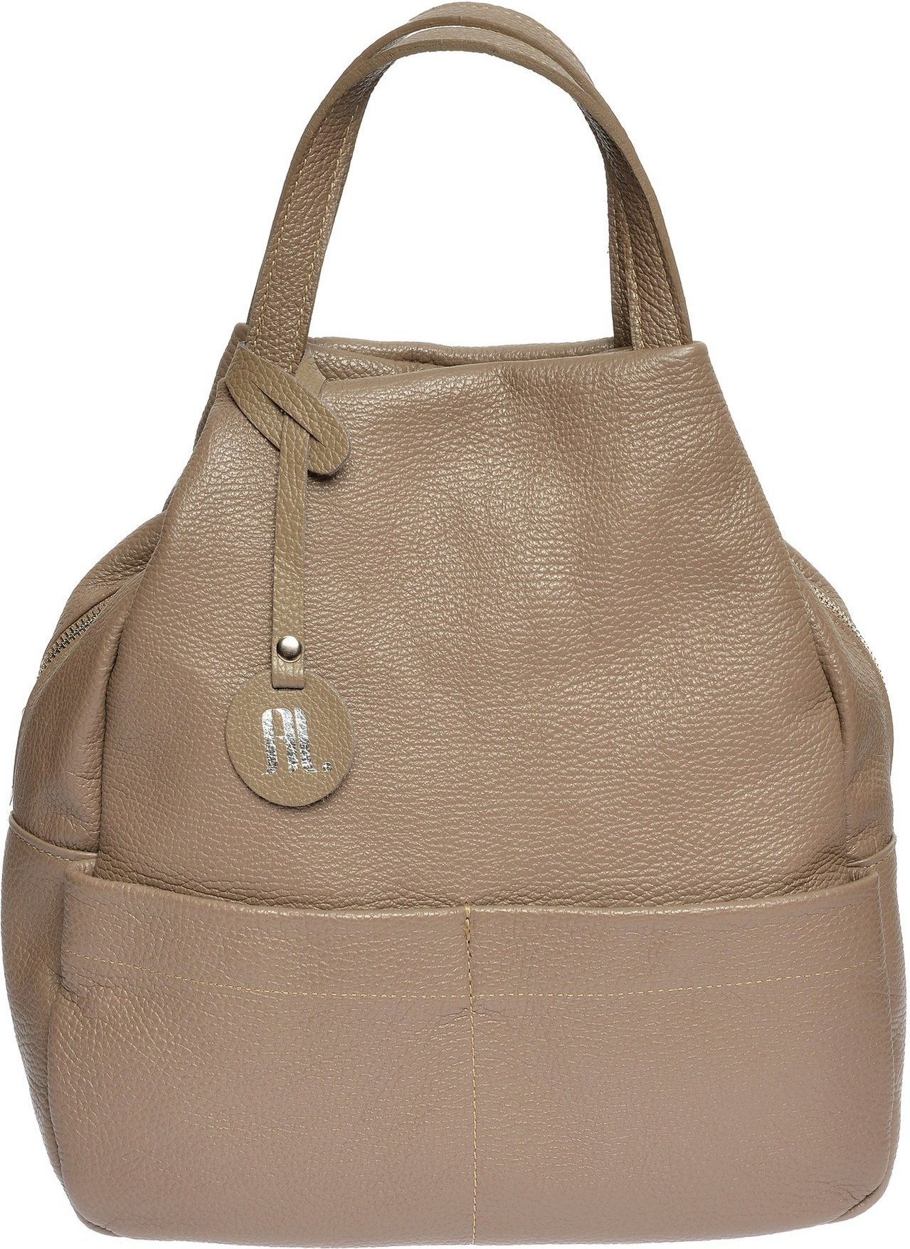 Anna Luchini Beige Lederhandtasche