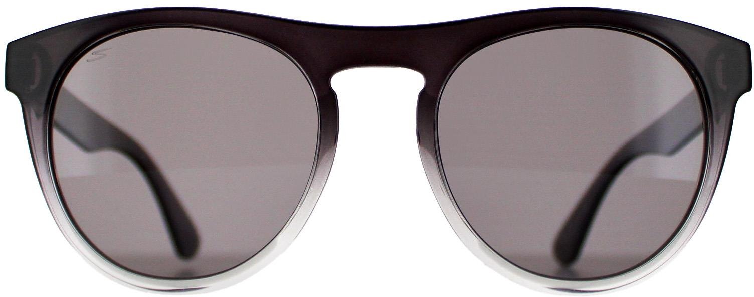 Serengeti Round Mens Shiny Black to Clear Saturn Polarized Smoke Kingman