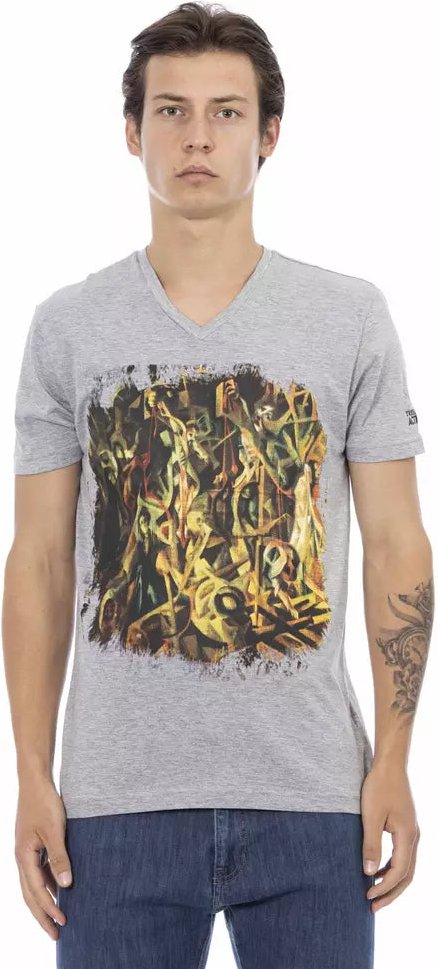 Trussardi Action Graues Baumwoll-T-Shirt für Männer
