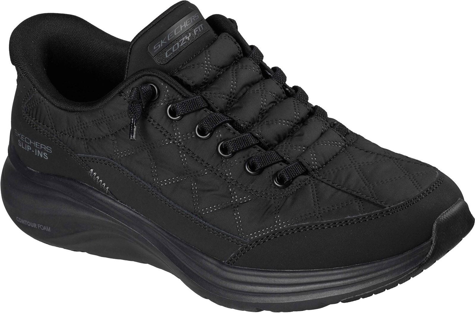 Skechers Contour Foam Gemütliche Passform Textil Damen Schwarz Standard Turnschuhe