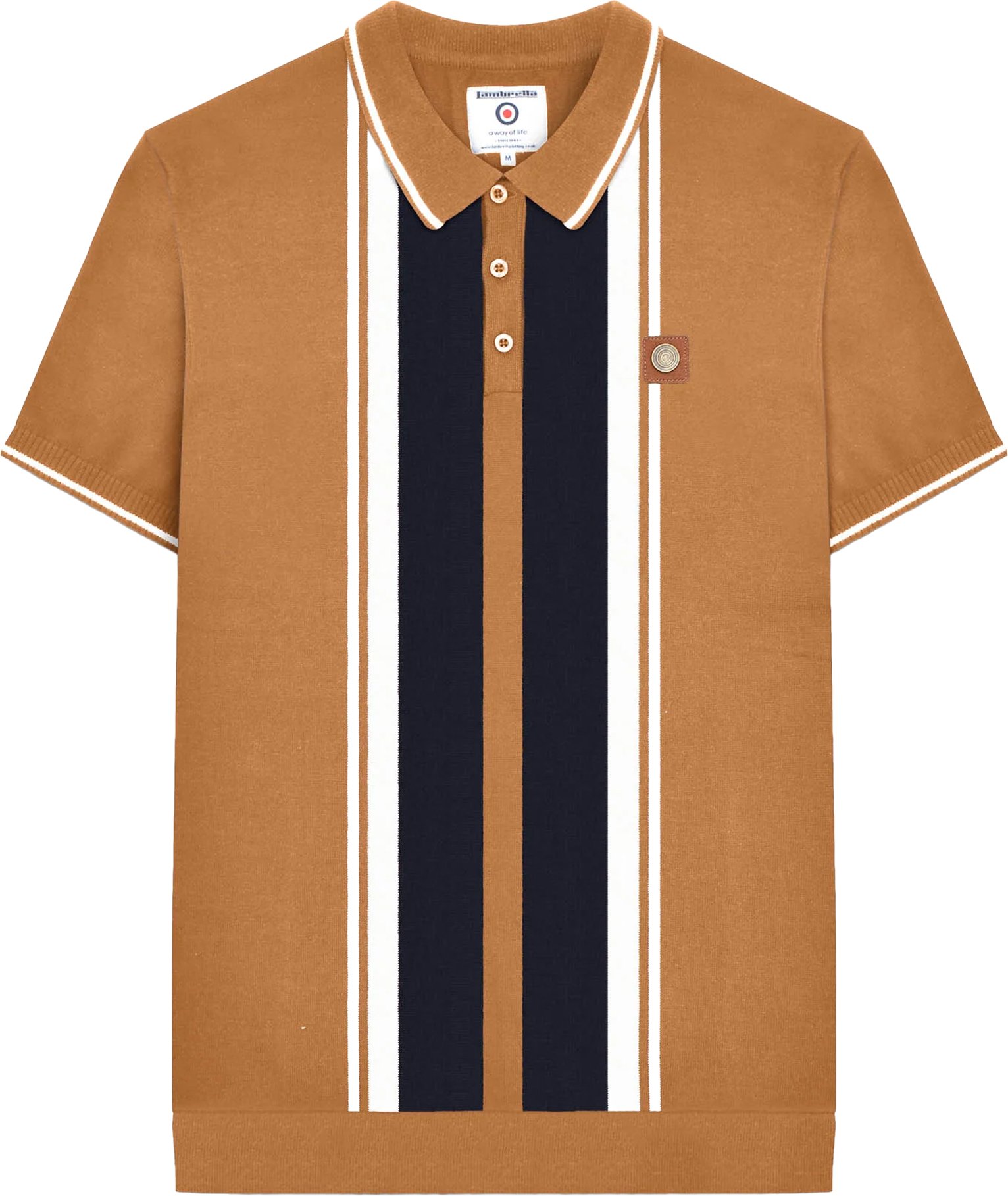 Lambretta - "Greco" Poloshirt für Herren kurzärmlig (Tabak)