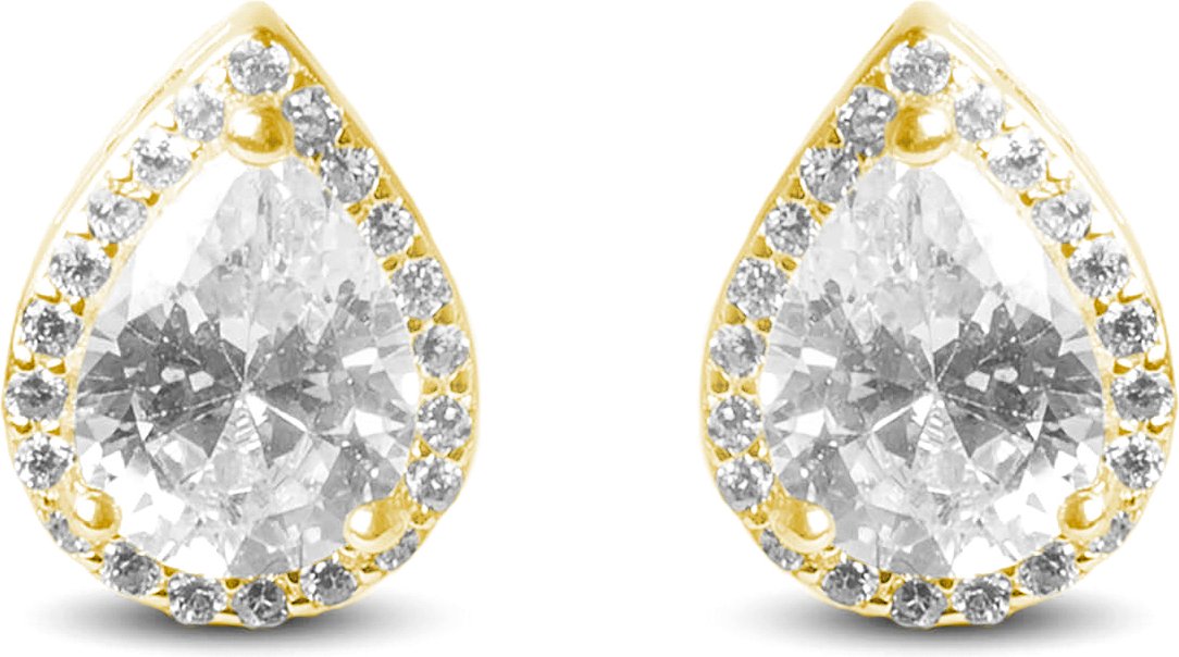 Luxenter, Theli-Ohrring aus 925er Sterlingsilber und glänzendem 18K vergoldetem Zirkonium