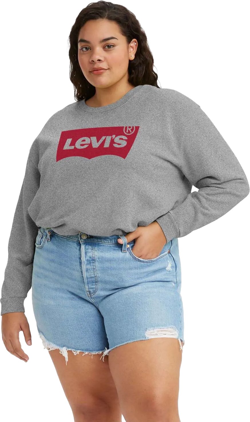 Levis - Sweatshirt Rundhalsausschnitt für Damen (Grauheide)
