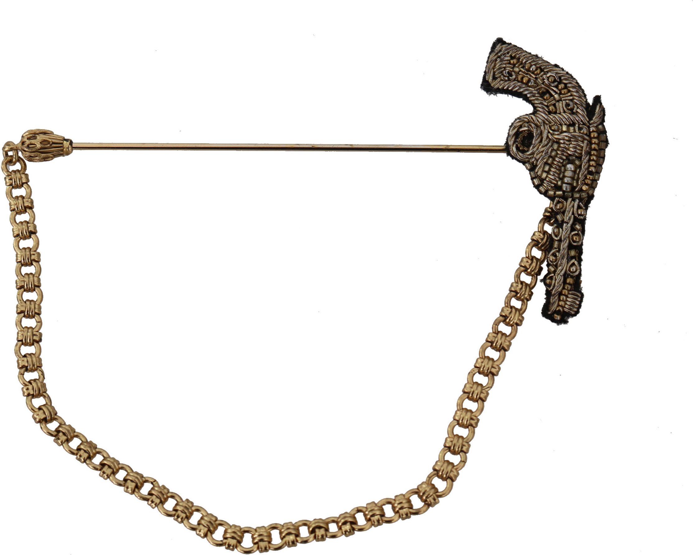 Dolce & Gabbana Reversnadel Gold Messing Kupfer Revolver Brosche