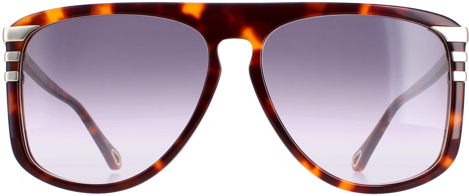 Thumbnail - Chloe Aviator Damen Glänzend Medium Havanna Grau Gradient CH0104S