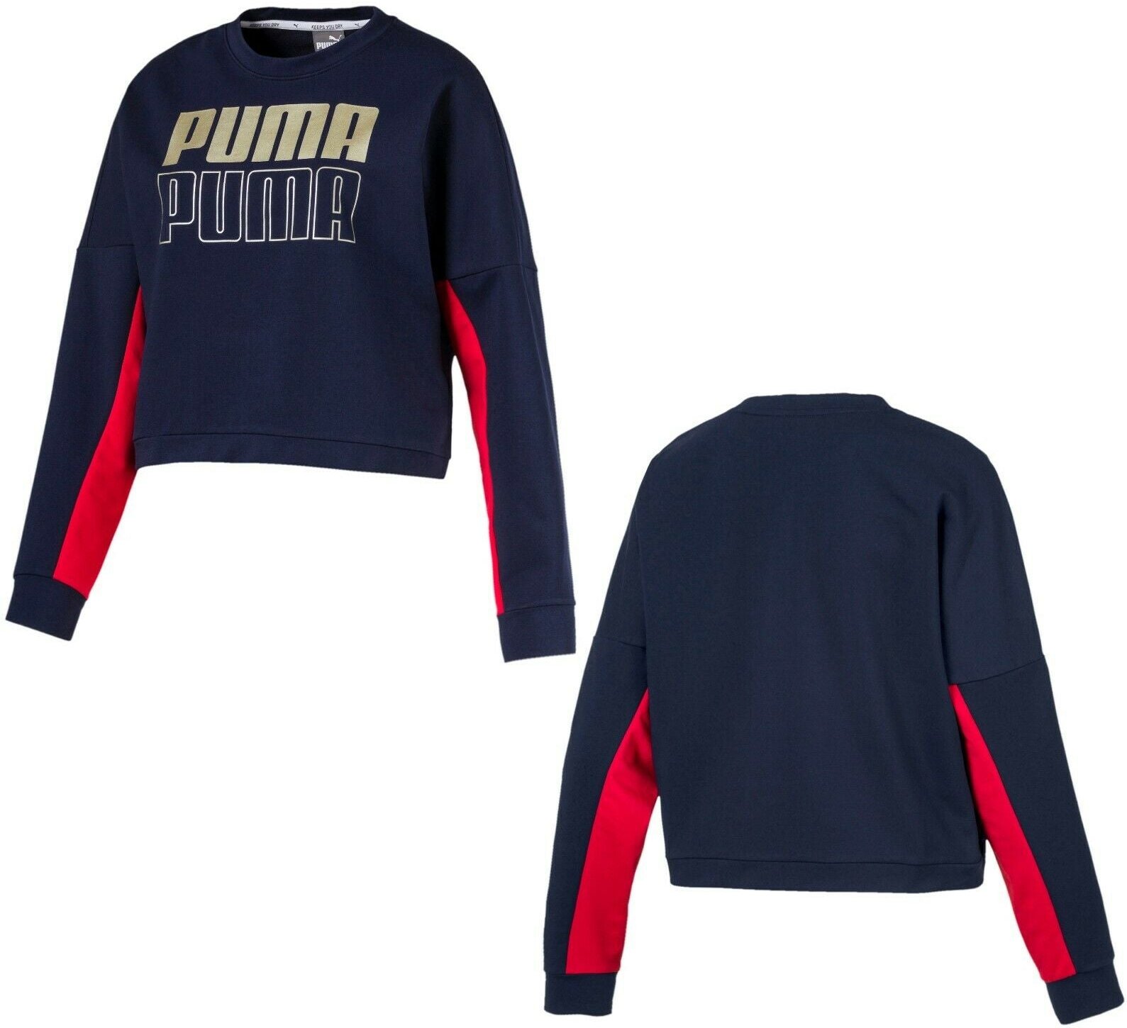 Puma Sport Damen Kurzes Marineblaues Sweatshirt