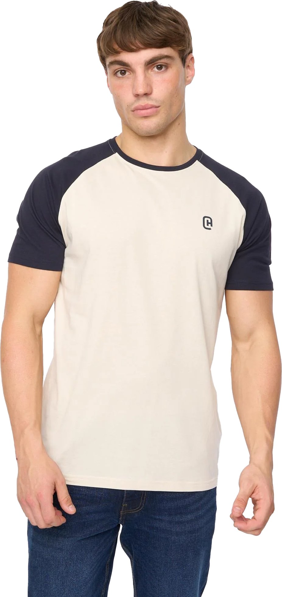 Crosshatch - "Remison" T-Shirt für Herren (Marine/Naturweiß)