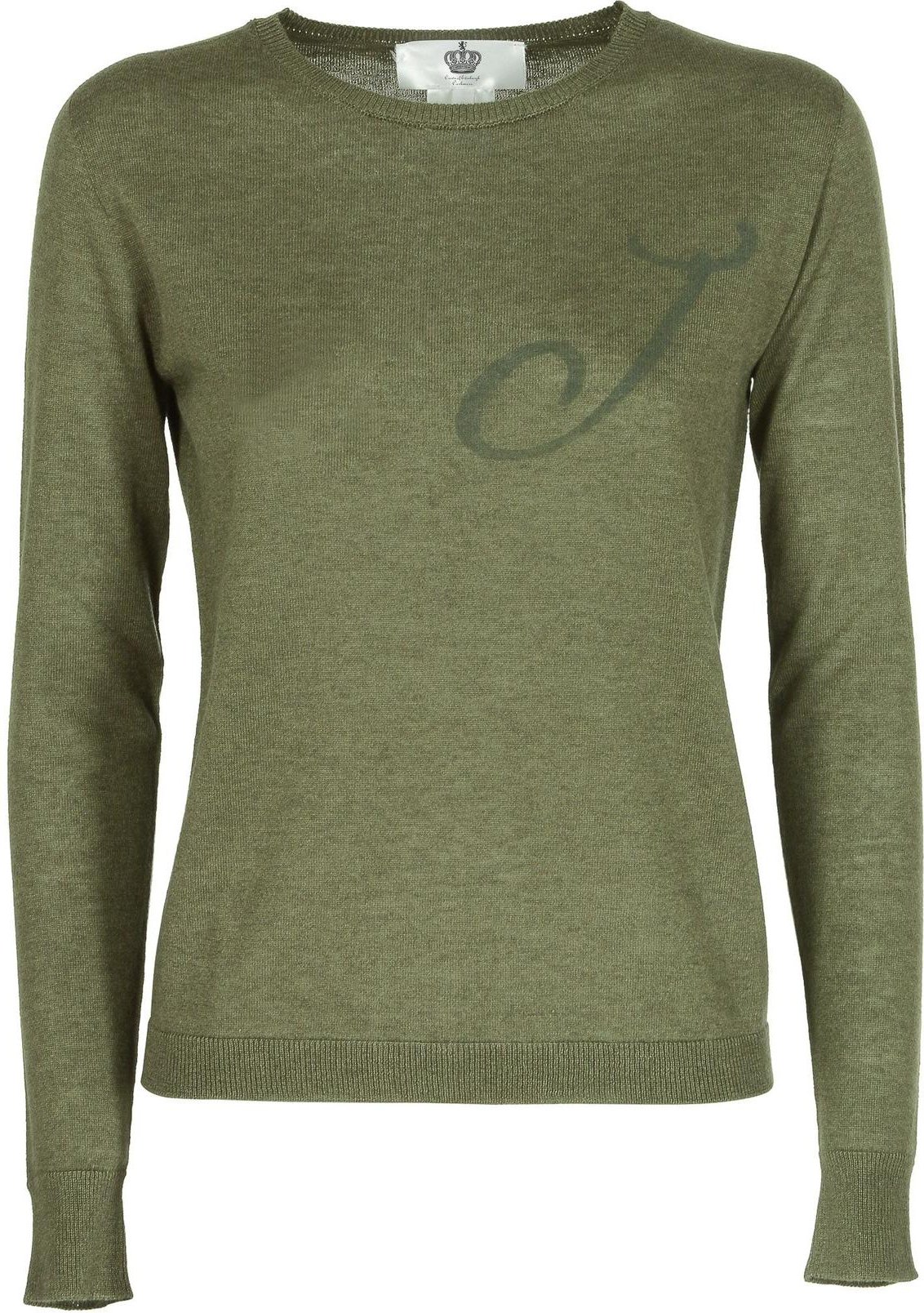 Buchstaben Crewneck Seiden-Kaschmir Pullover