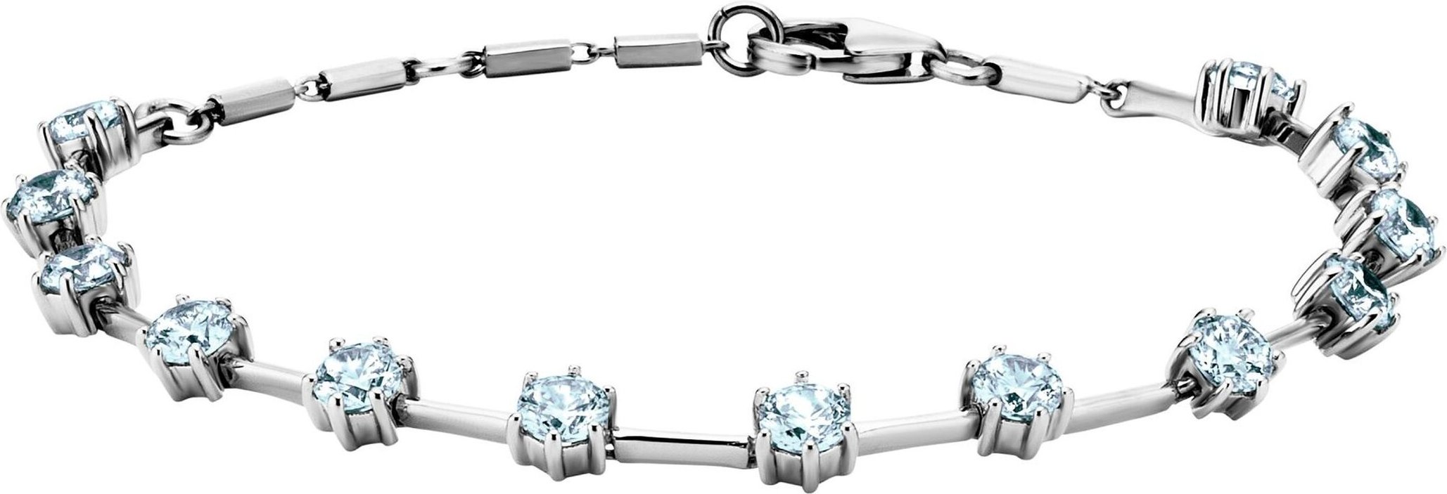 Julie Julsen Armband 925 Silber rhodiniert Zirkonia hellblau