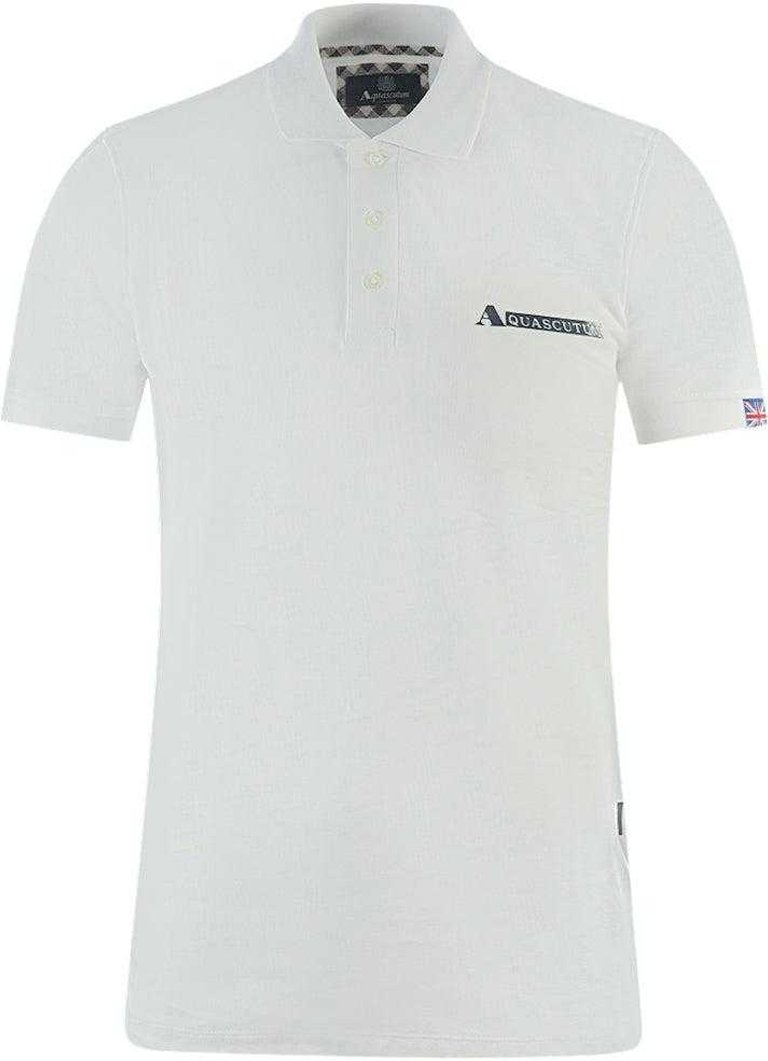 Aquascutum Unisex Erwachsenen Polo-Shirt mit Box-Logo (Weiß)