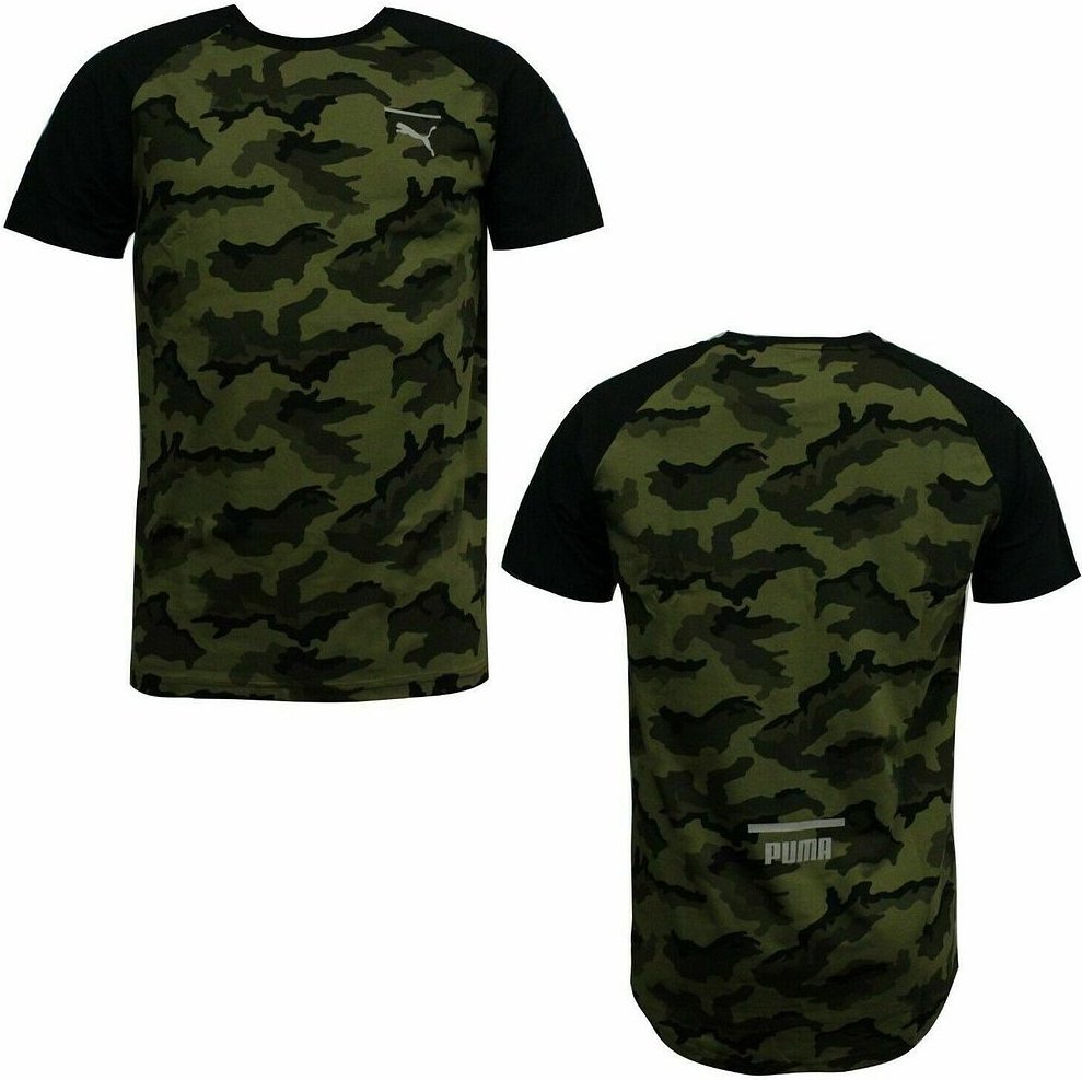 Puma Evo Kurzarm Crew Neck Camo Graphic Green Herren T-Shirt 577075 05