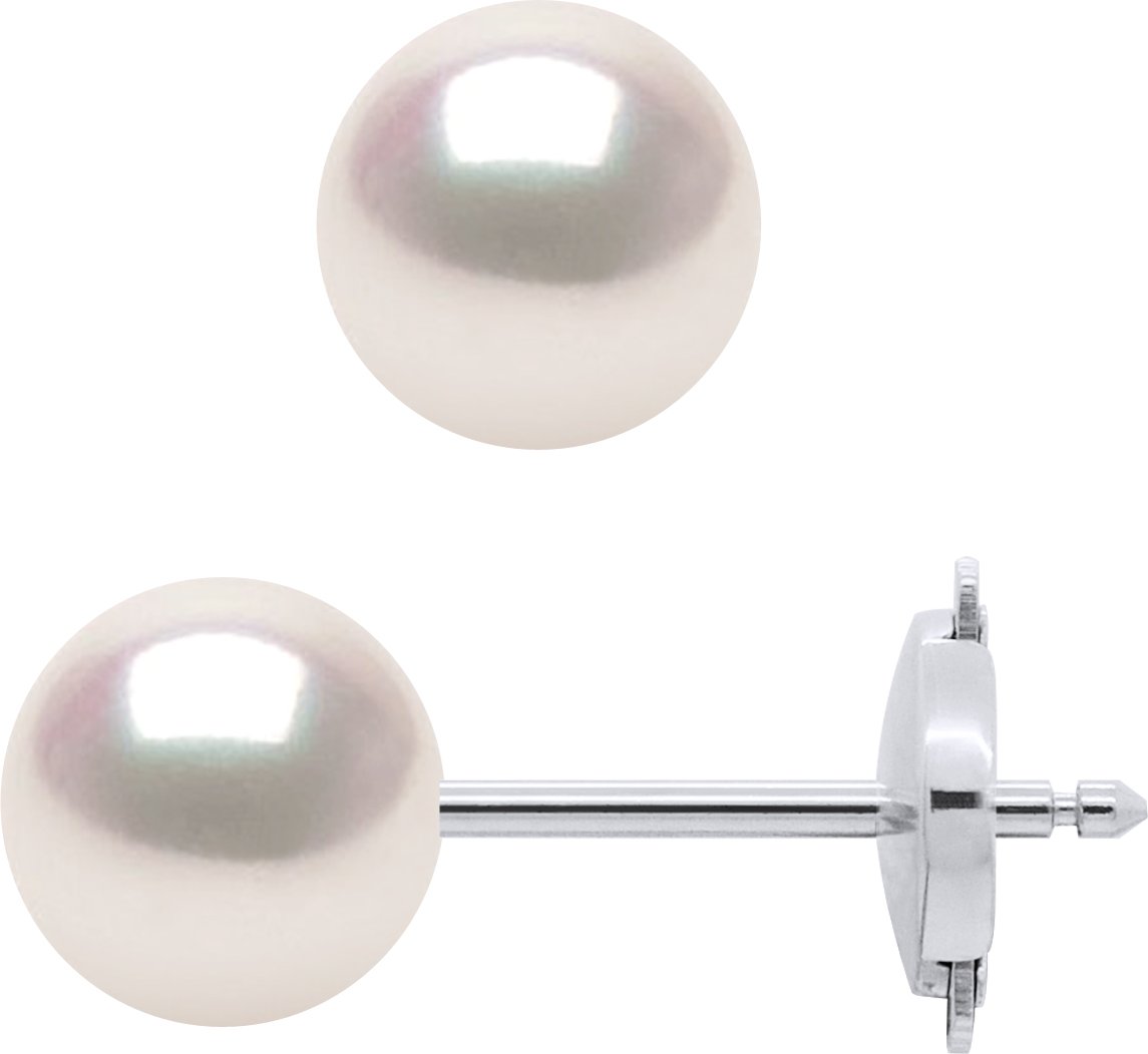 DIADEMA - Ohrringe - Weißgold und japanische Akoya-Zuchtperle - Weiß