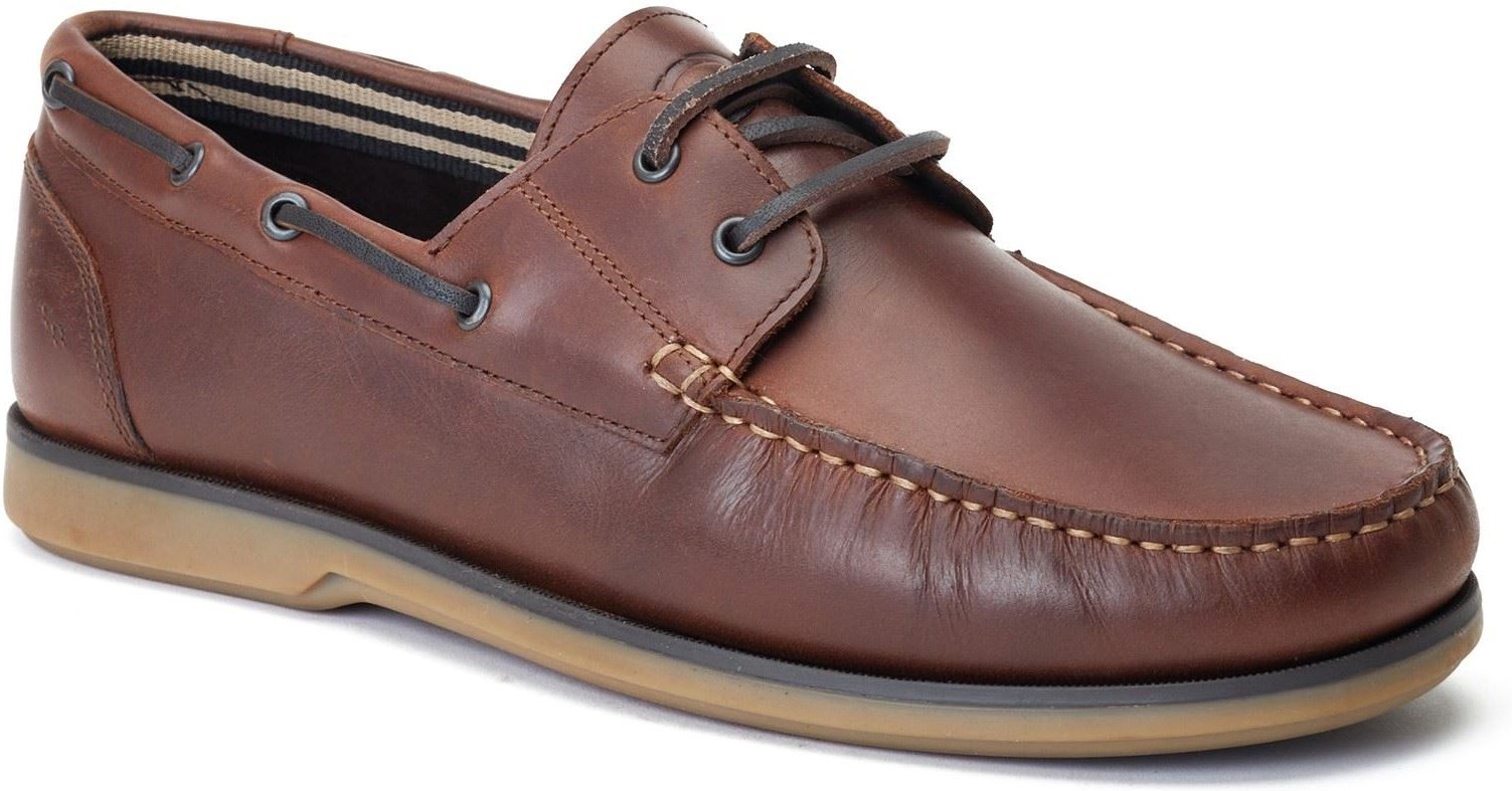 Base London Stern Herren Bootsschuhe aus gebrannt braunem Leder