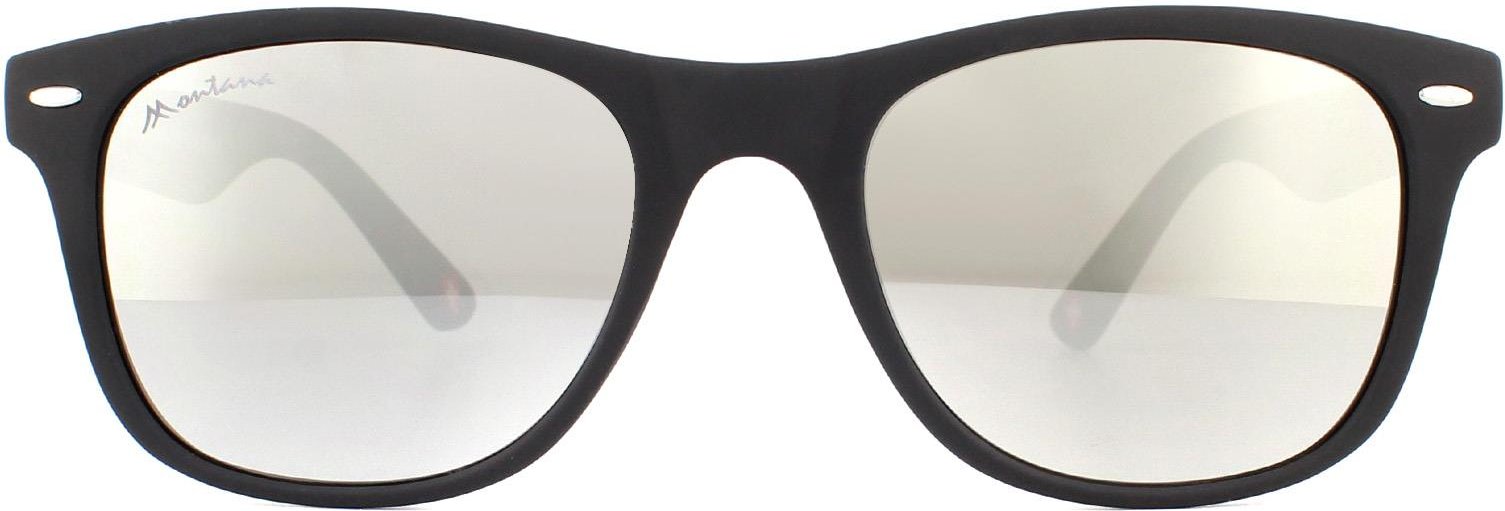 Montana Sonnenbrille MS10 E Matte Black Rubbertouch Revo Silver Mirror