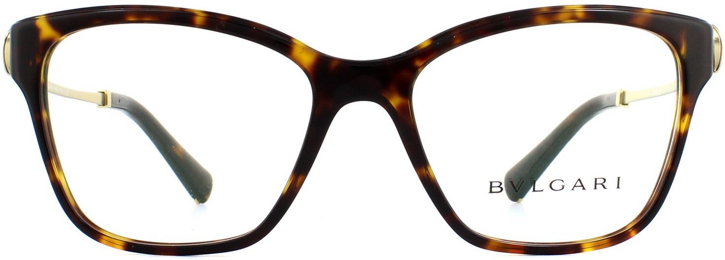 Bvlgari Square Dark Havana Damen Brillenfassungen
