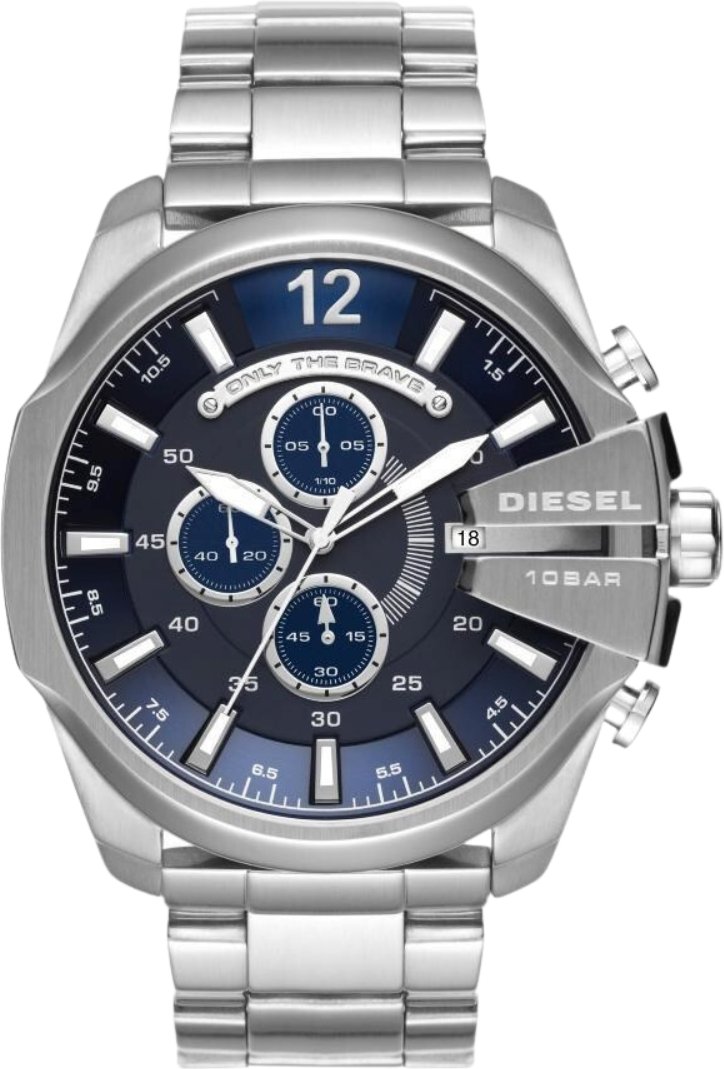 Diesel Herren Mega Chief Serie Silber Uhr