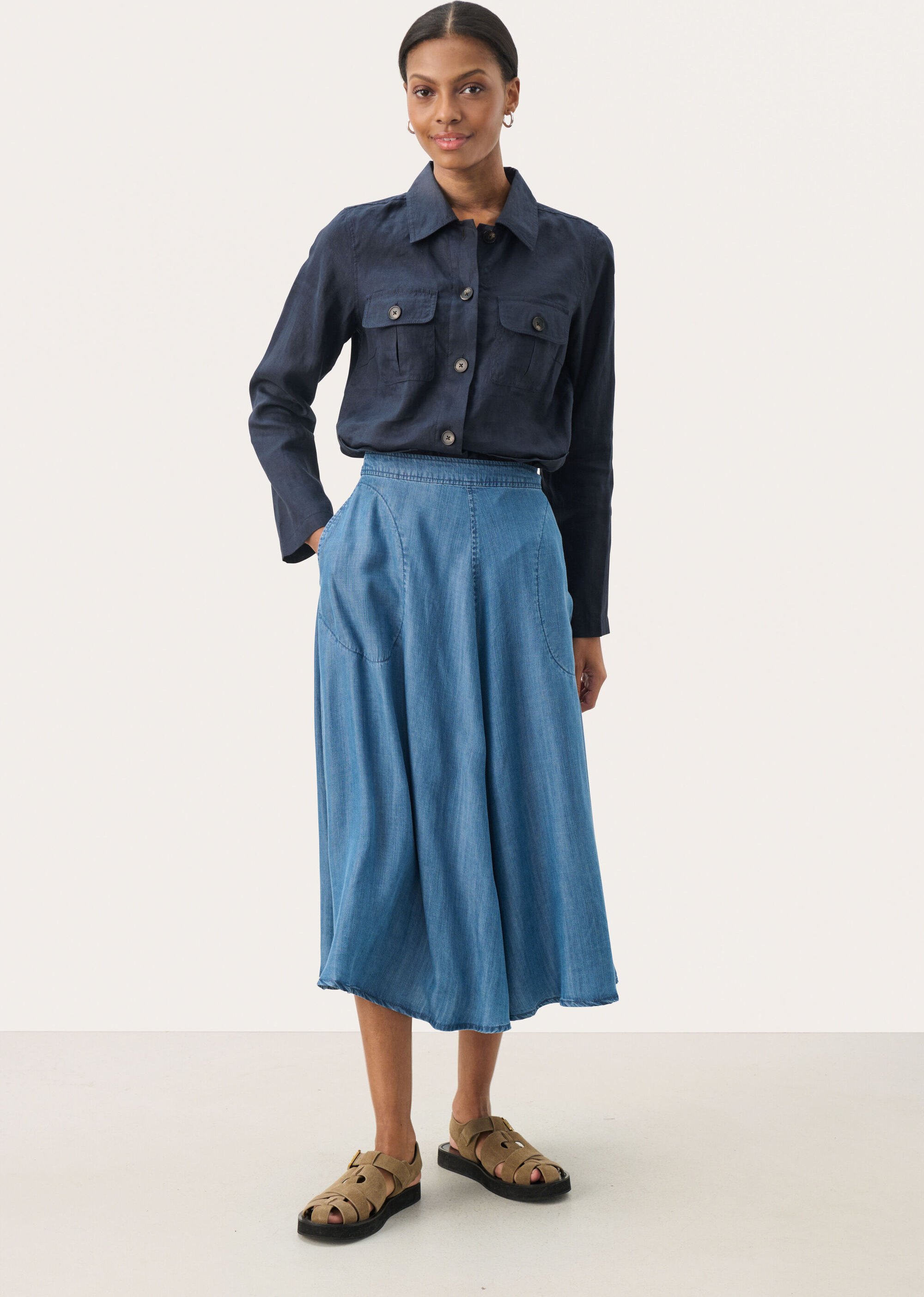 Rock A-shape Medium Blue denim