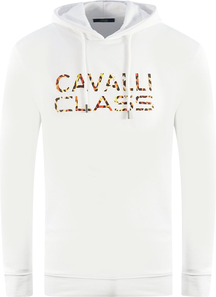 Thumbnail - Cavalli Class Markenlogo Weißer Hoodie