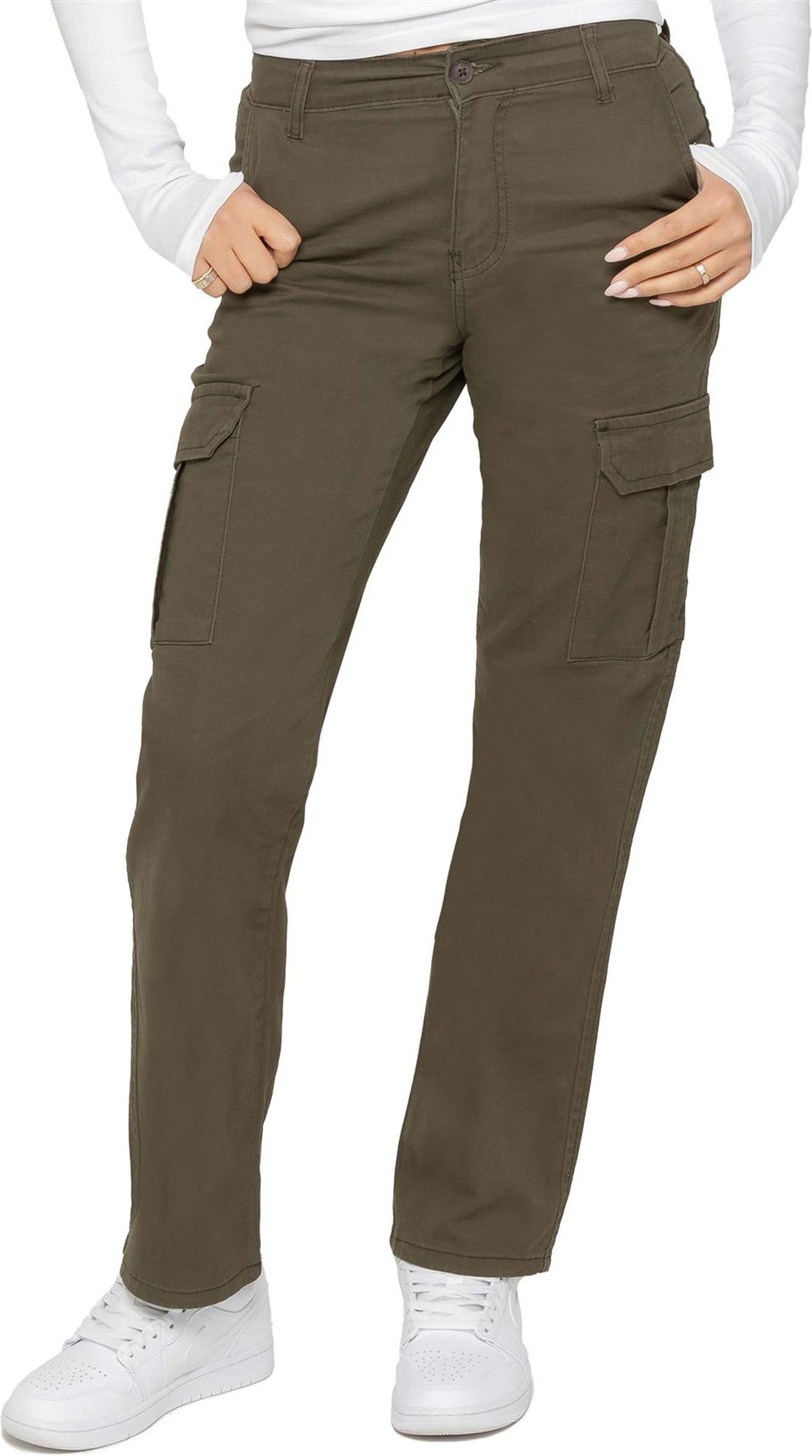 Enzo | Womens Stretch Cargo Jeans