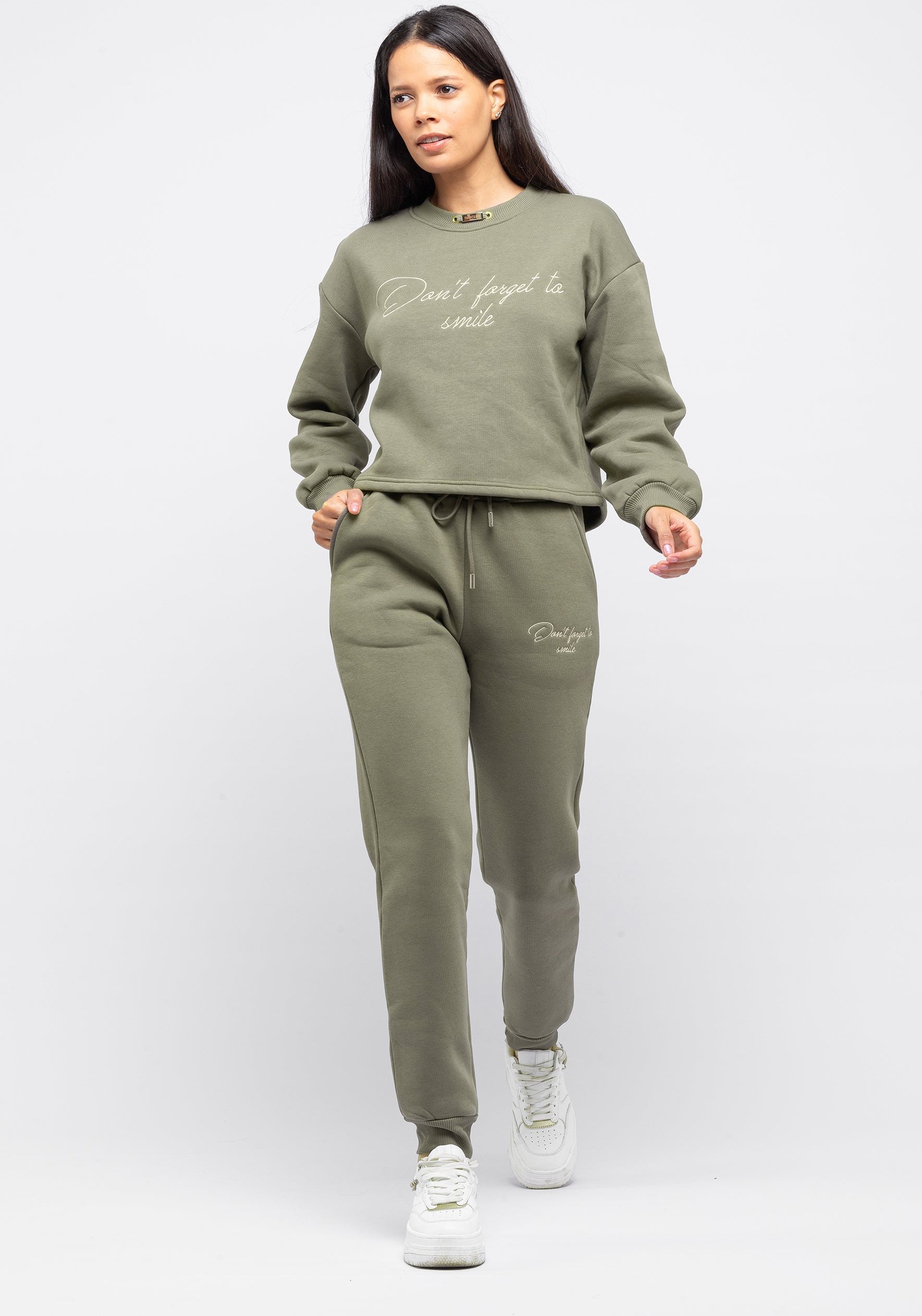 Tom Barron Damen Freizeit-Trainingsanzug-Set mit Smile-Stickerei