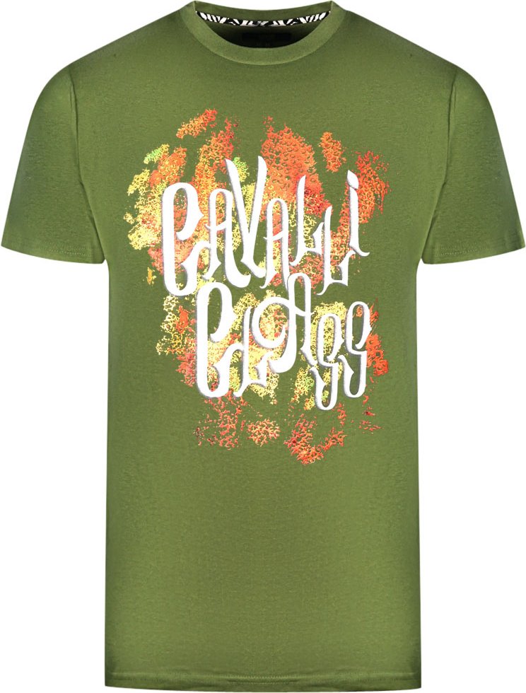 Thumbnail - Cavalli Class Bold Logo Grünes T-Shirt