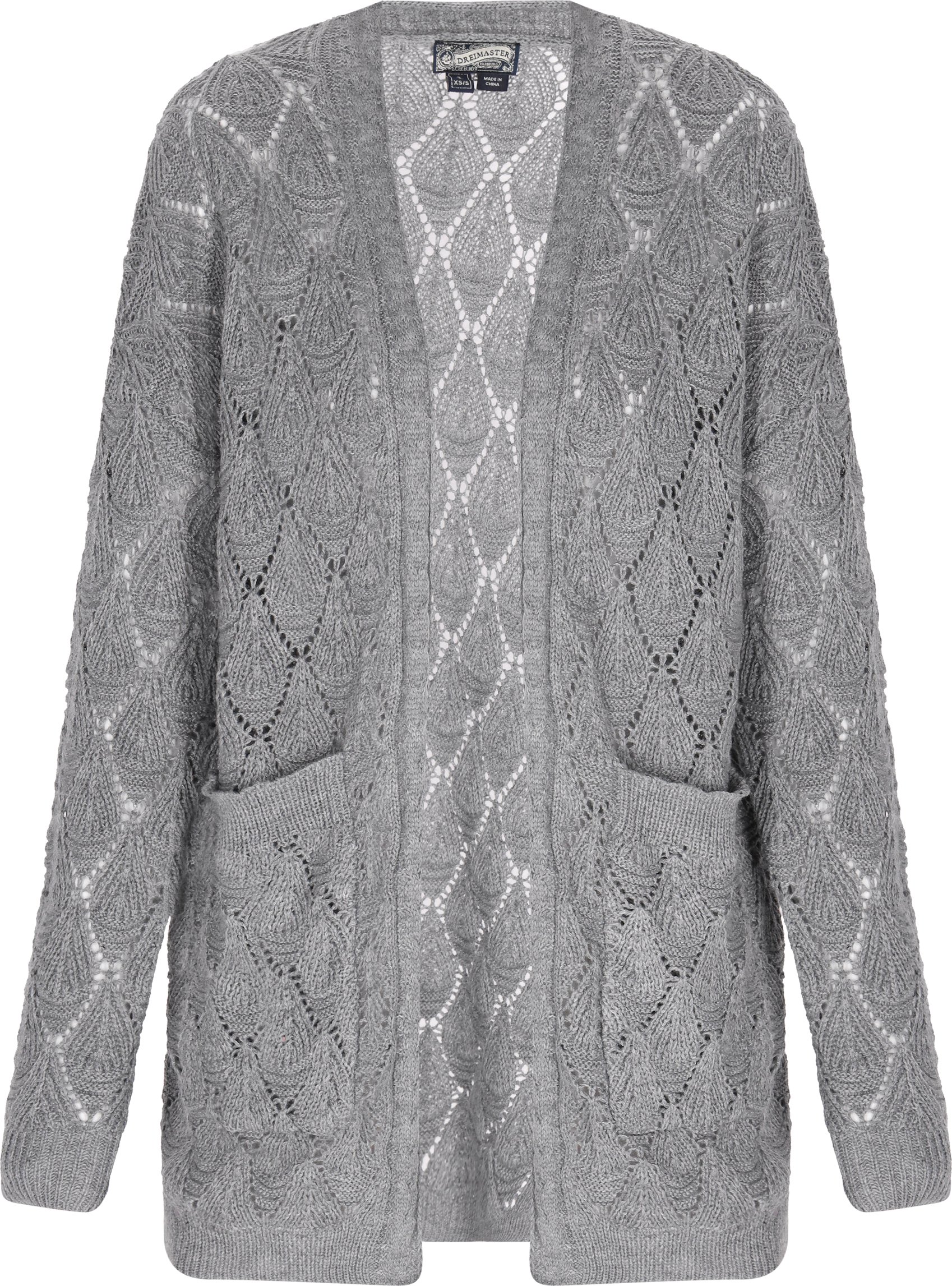 Dreimaster Strickjacke Frauen Graumelange