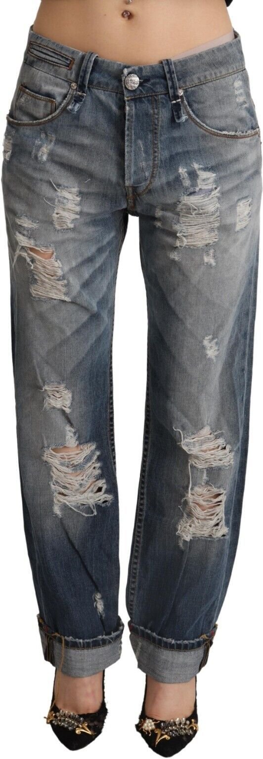 Zerrissene Boyfriend-Jeans mit Used-Look