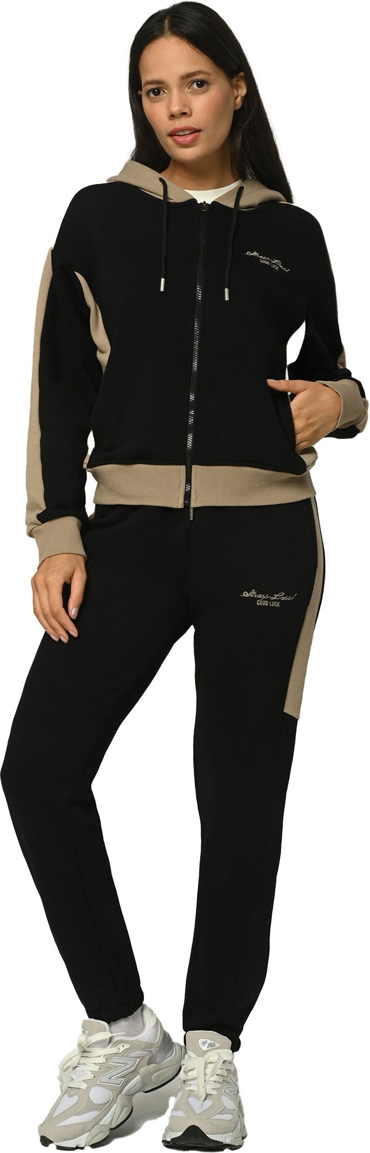 Tom Barron Damen-Trainingsanzug-Set Stress Loss mit Reißverschluss, lässig