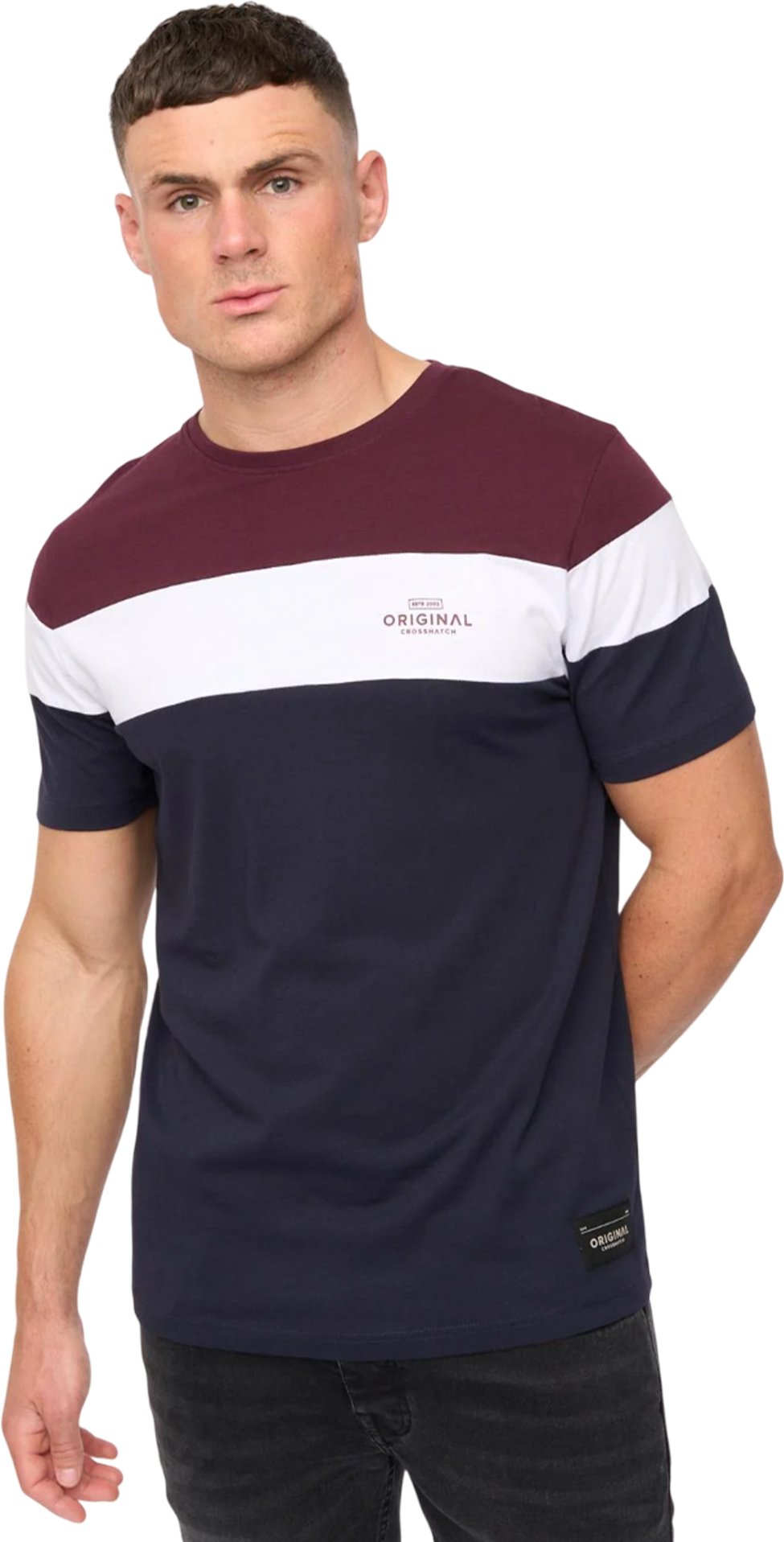 Crosshatch - "Pattermay" T-Shirt für Herren (Rum Rosinen)