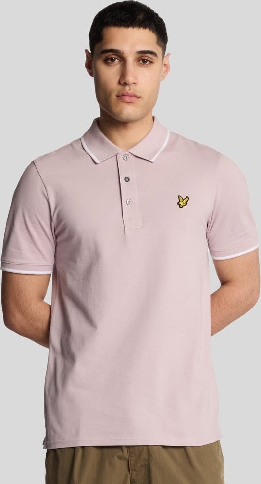 Lyle & Scott Poloshirt mit Streifen – Altrosa