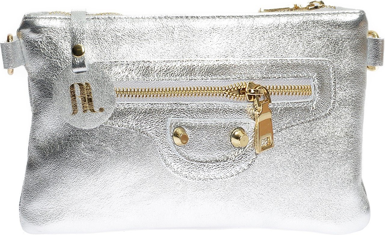 Anna Luchini Silberne Ledertasche