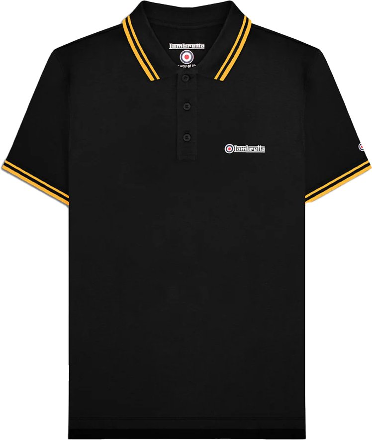 Lambretta - Poloshirt für Herren (Weiß/Schwarz/Gold)
